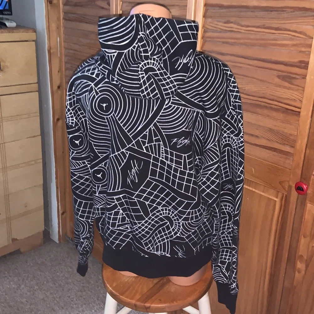 Nike Jordan Brooklyn flight black hoodie sneaker print loose fit unisex small